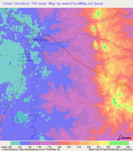 Uniao,Brazil Elevation Map