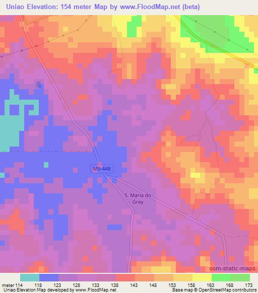 Uniao,Brazil Elevation Map