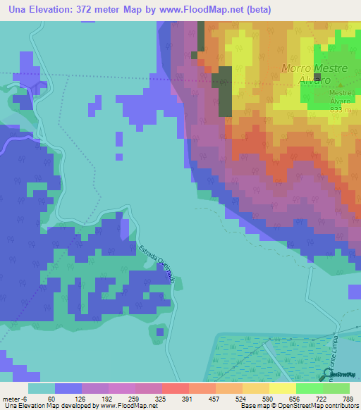 Una,Brazil Elevation Map