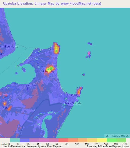 Ubatuba,Brazil Elevation Map