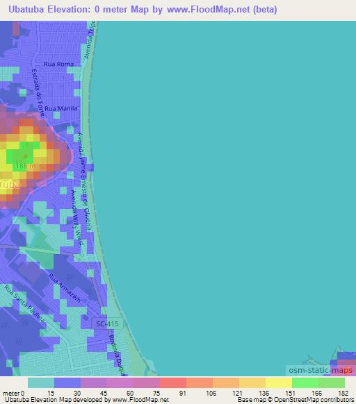 Ubatuba,Brazil Elevation Map