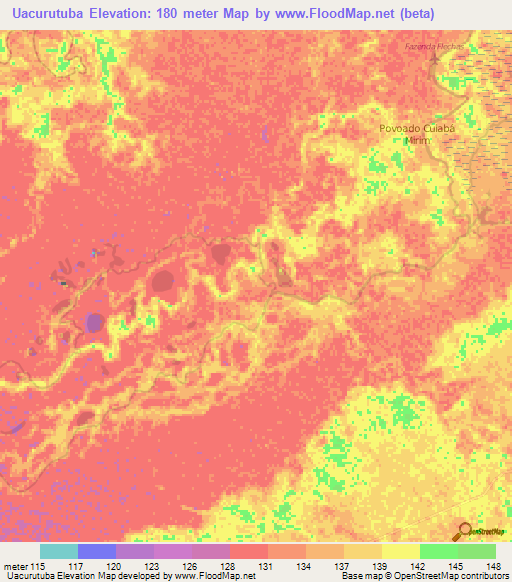 Uacurutuba,Brazil Elevation Map