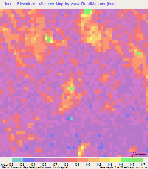 Uacoci,Brazil Elevation Map