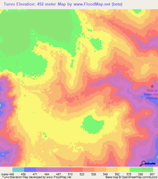 Turvo,Brazil Elevation Map