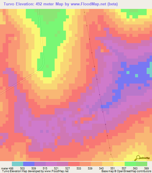 Turvo,Brazil Elevation Map