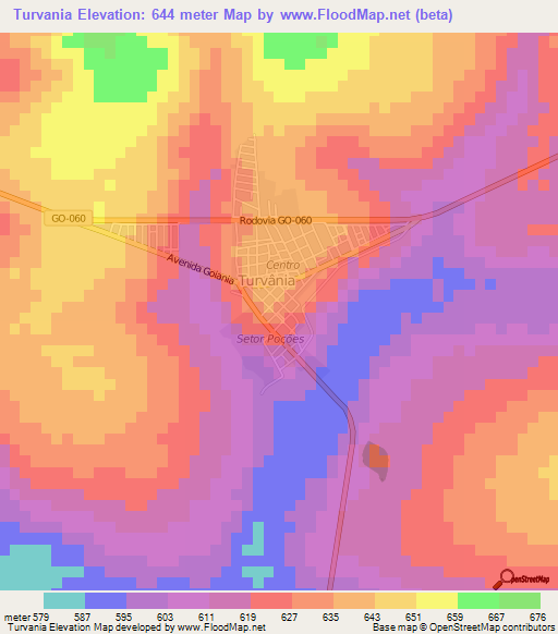 Turvania,Brazil Elevation Map