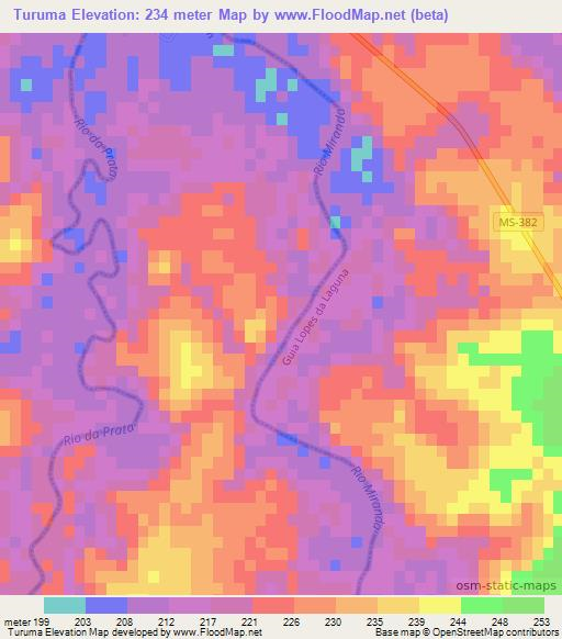 Turuma,Brazil Elevation Map