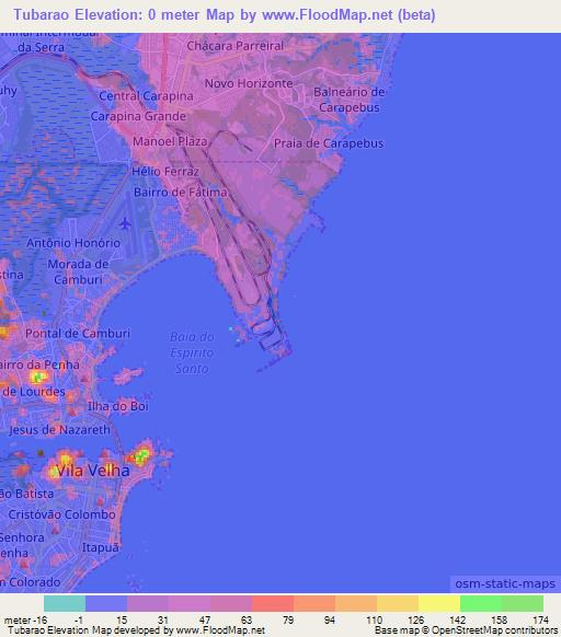 Tubarao,Brazil Elevation Map