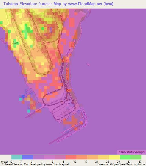 Tubarao,Brazil Elevation Map