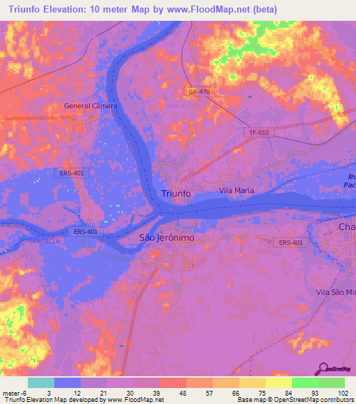 Triunfo,Brazil Elevation Map