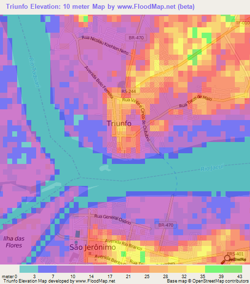 Triunfo,Brazil Elevation Map