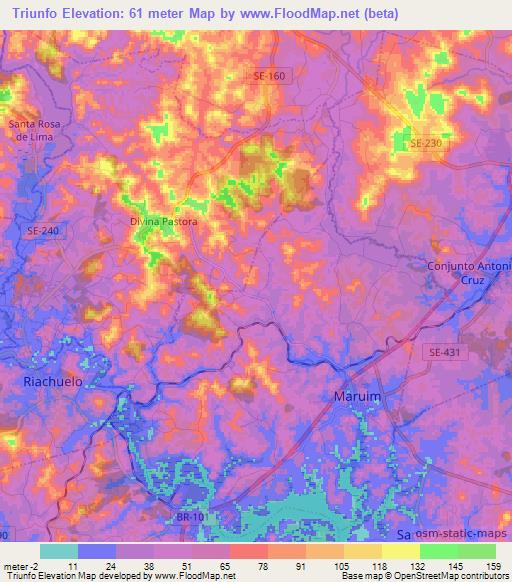 Triunfo,Brazil Elevation Map