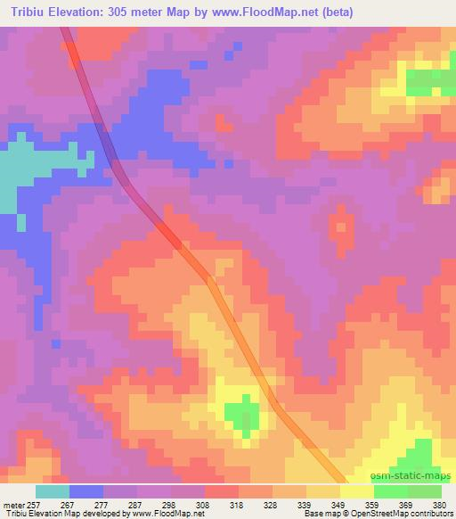 Tribiu,Brazil Elevation Map