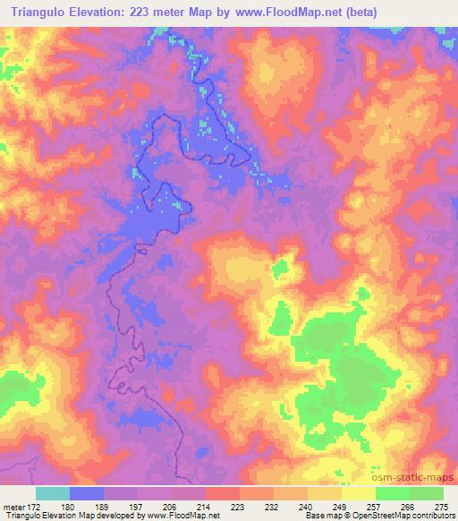 Triangulo,Brazil Elevation Map