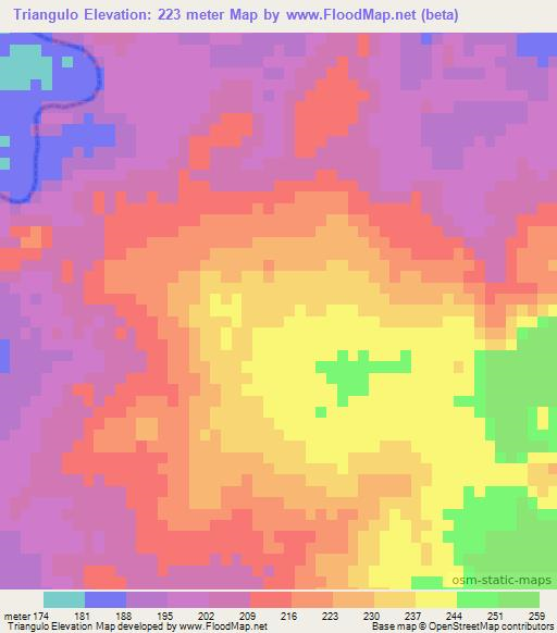 Triangulo,Brazil Elevation Map