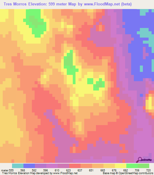 Tres Morros,Brazil Elevation Map