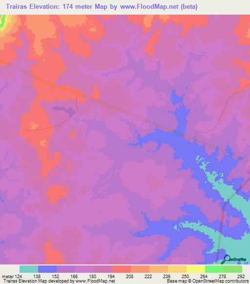 Trairas,Brazil Elevation Map