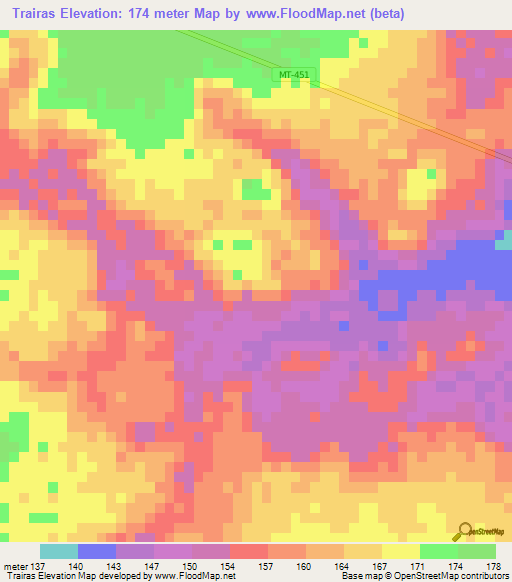 Trairas,Brazil Elevation Map