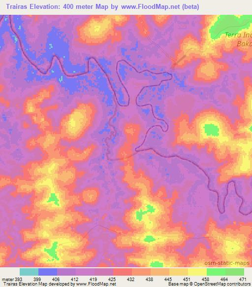 Trairas,Brazil Elevation Map