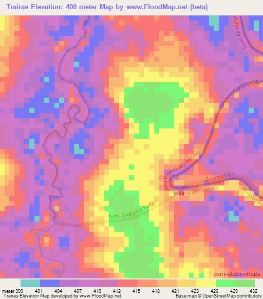 Trairas,Brazil Elevation Map