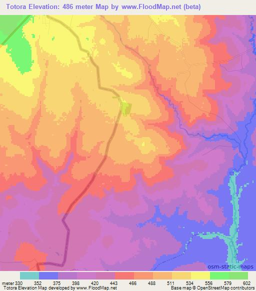 Totora,Brazil Elevation Map