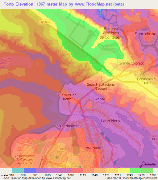 Torto,Brazil Elevation Map