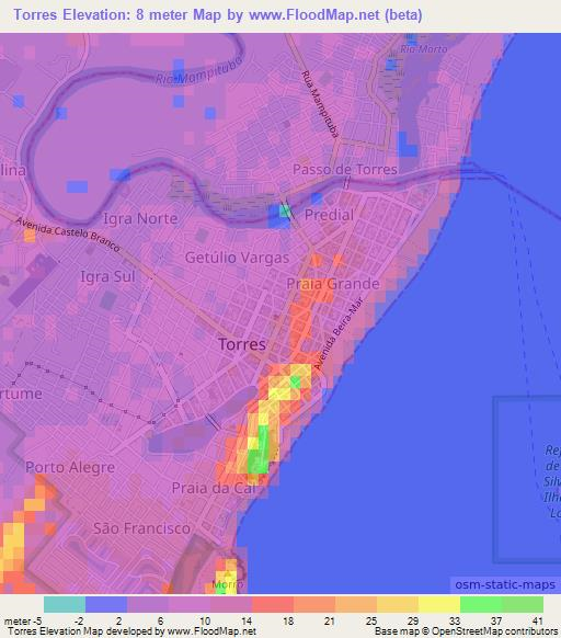 Torres,Brazil Elevation Map