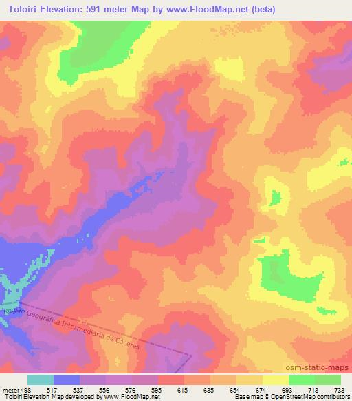 Toloiri,Brazil Elevation Map