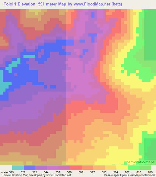 Toloiri,Brazil Elevation Map