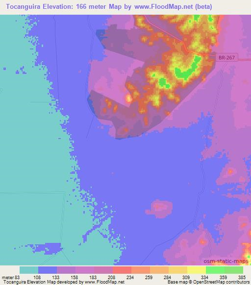 Tocanguira,Brazil Elevation Map