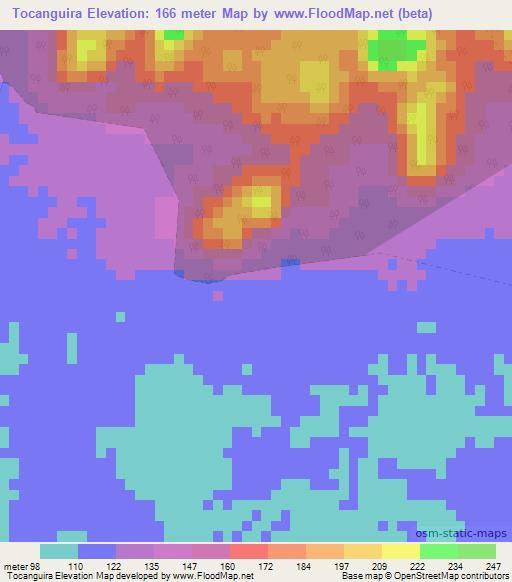 Tocanguira,Brazil Elevation Map