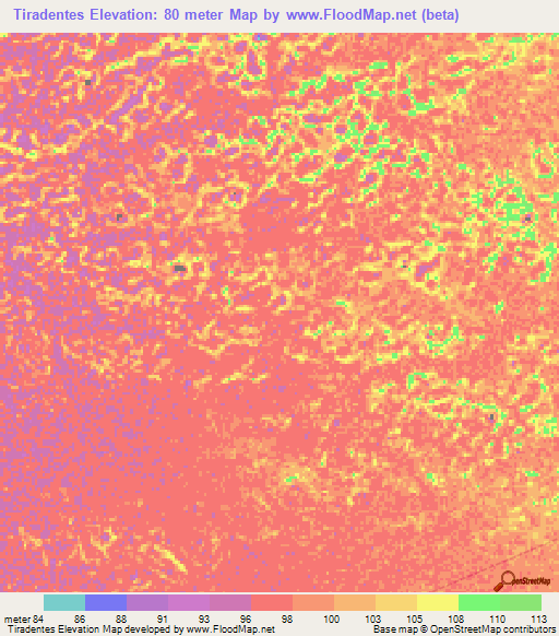 Tiradentes,Brazil Elevation Map