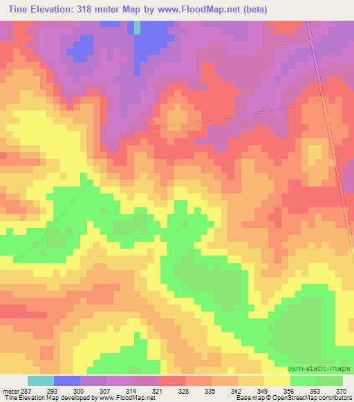 Tine,Brazil Elevation Map