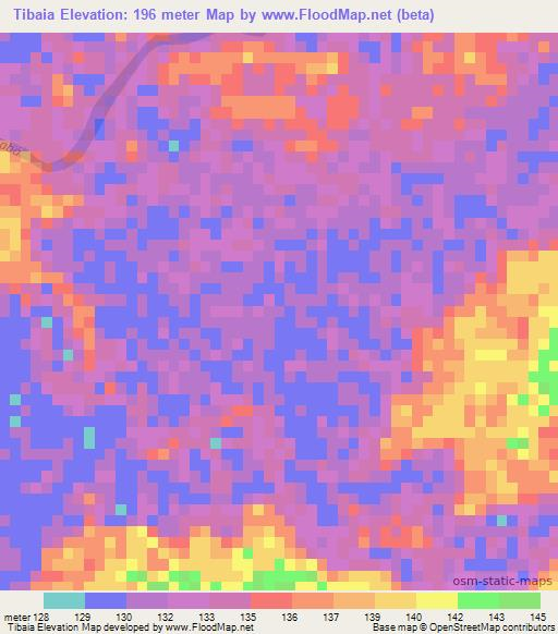 Tibaia,Brazil Elevation Map