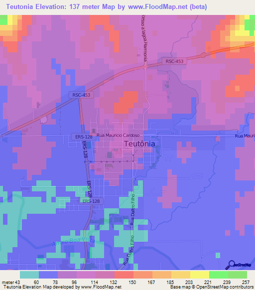 Teutonia,Brazil Elevation Map