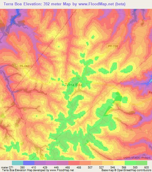 Terra Boa,Brazil Elevation Map