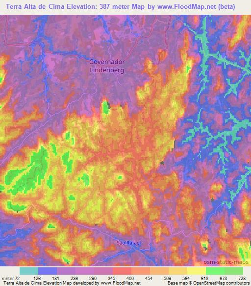 Terra Alta de Cima,Brazil Elevation Map