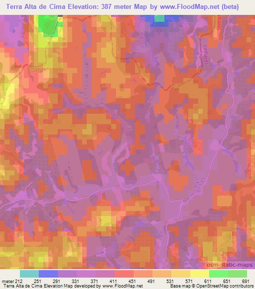 Terra Alta de Cima,Brazil Elevation Map