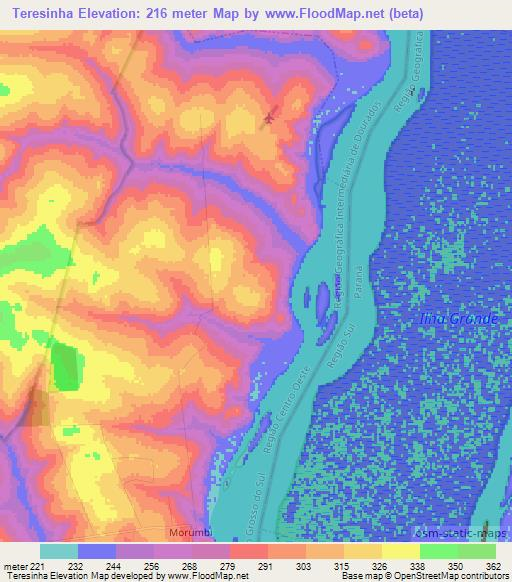 Teresinha,Brazil Elevation Map