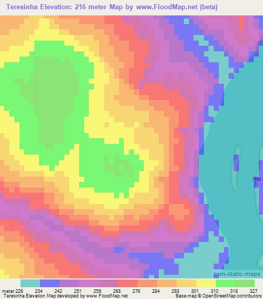 Teresinha,Brazil Elevation Map