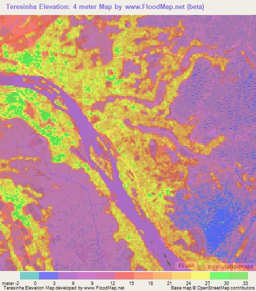 Teresinha,Brazil Elevation Map