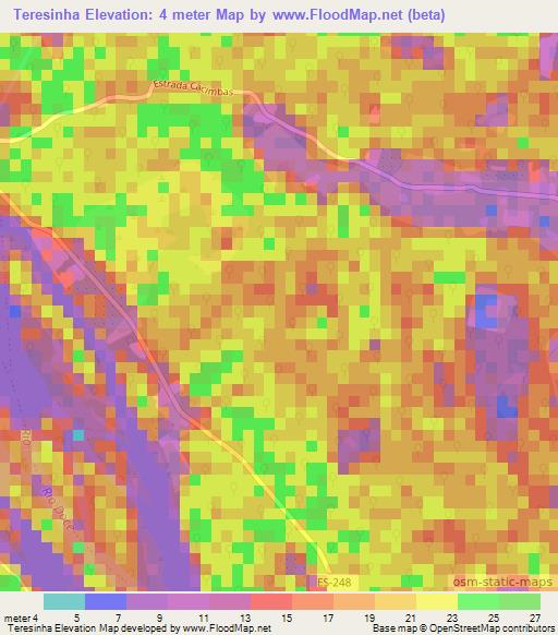 Teresinha,Brazil Elevation Map