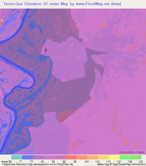 Terere-Que,Brazil Elevation Map