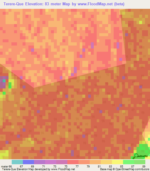 Terere-Que,Brazil Elevation Map