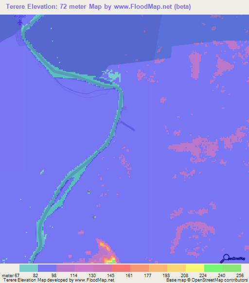 Terere,Brazil Elevation Map