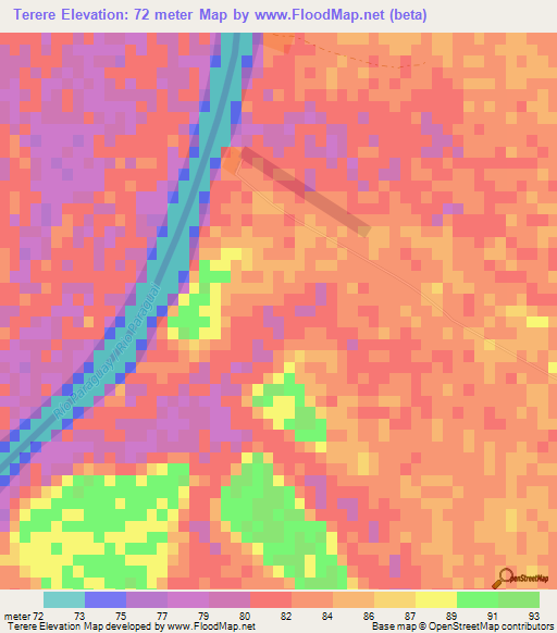 Terere,Brazil Elevation Map