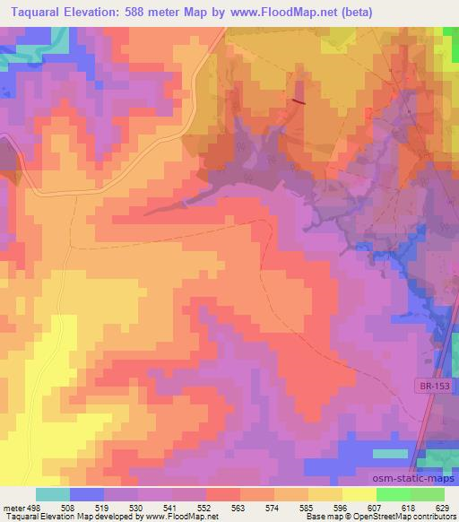 Taquaral,Brazil Elevation Map