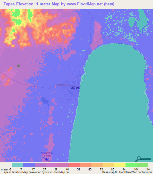 Tapes,Brazil Elevation Map