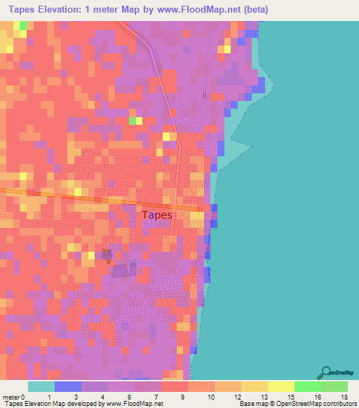 Tapes,Brazil Elevation Map