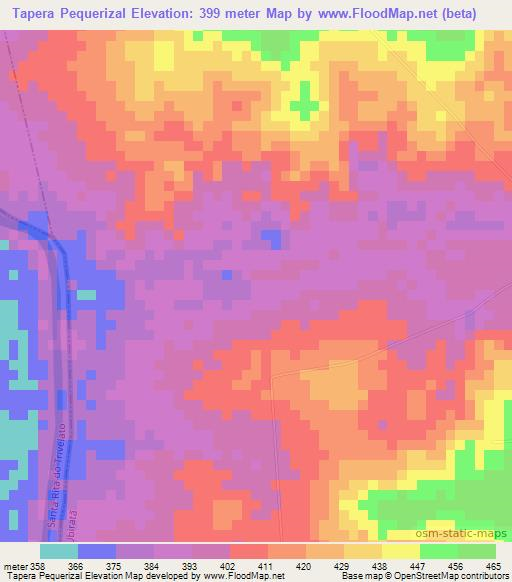 Tapera Pequerizal,Brazil Elevation Map